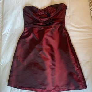 Wine / Burgundy Amsale Strapless Bridesmaid Dress with Sweetheart Neckline
